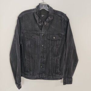 Forever 21 Men's Black Denim Jacket Size Medium Gorpcore 100% Cotton